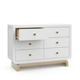thumbnail image 6 of Storkcraft Santorini 6 Drawer Nursery Double Dresser, White with Driftwood, 6 of 17