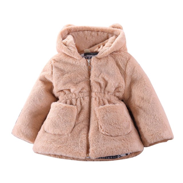 Gibobby Chamarra niñoSudadera con capucha para niñas pequeñas, cálida, de invierno, gruesa, de lana para bebés, a de viento, abrigo, chaqueta, abrigo y c(Caqui, 2-3 Años)