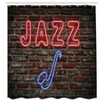 thumbnail image 3 of Ambesonne Music Shower Curtain, All Jazz Sign Brick Wall, 69"Wx75"L, Red Blue, 3 of 5