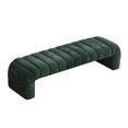 thumbnail image 7 of GZXS Modern Channel Tufted Upholstered Bench in Green Chenille Fabric, Large Seating Bench for Bedroom/End of Bed/Windows, 69.7"L x 20.5"W x 17.3"H, 7 of 7