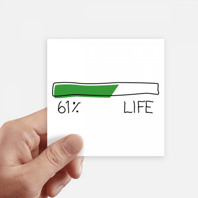 Life Energy Progress Bar 61 Percent Middle Aged Sticker Square Waterproof Stickers Wallpaper Car Decal