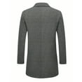thumbnail image 3 of Men's Casual Wool-Blend Overcoat with Pockets, Gray, Size S, 3 of 4