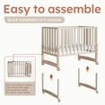 thumbnail image 5 of Mamazing 7-in-1 Convertible Baby Crib with mattress, 4 Adjustable Heights Pinewood Foldable Infant Cradle Converts to Twin Bed Playpen Mini Sofa, 5 of 9