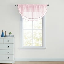 VCNY Home Ultra Luxurious Sheer Voile Double Layered Ascot Window Valance - Rose
