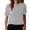 Gray, variant on Summer Tops for Women Striped Crewneck Short Sleeve Casual Basic Comfy Top Tees Tshirts Blouse