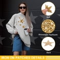 thumbnail image 3 of Uxcell 10 Pcs Parches de Estrella para Planchar de 6cm Parches para Coser para Manualidades DIY Reparación de Ropa Zapatos Decoración de Bolsas Gorras, Dorado, 3 of 7