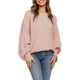 thumbnail image 3 of Suéter Holgado de Cuello Redondo y Larga con Mangas Abullonadas y Mangas Murciélago para Mujer Rosa XXL, 3 of 7