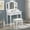 White, variant on Silver Wood Construction | Makeup Vanity with Mirror and Drawers for Women | Storage for Jewelry and Cosmetics