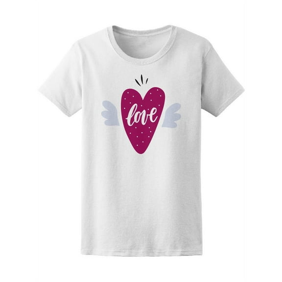 Hand Drawn Heart With Wings Tee Women's -Image by Shutterstock