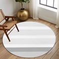thumbnail image 3 of Grey Stripe Round Area Rug 5 FT, Non Slip Bedroom Rugs, Modern Abstract Monochrome Geometric Washable Soft Circular Carpet Non-Shedding Floor Mat for Kitchen Dining Room Foyer Balcony Dorm, 3 of 8