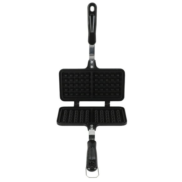 Double Waffle Pan, Multifunctional Double Sided Heating Time Saving Stovetop Waffle Maker Pan Durable for Desserts
