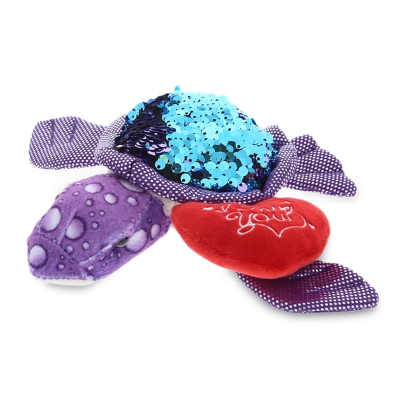 Dollibu I Love You Heart Space Purple Turtle Plush - 7.5 inches