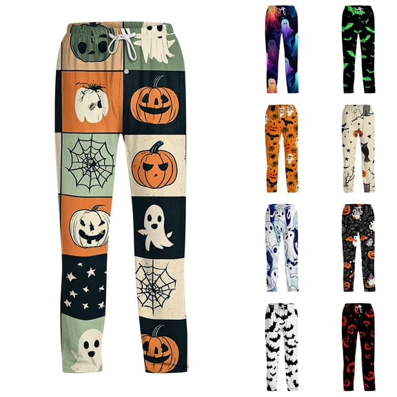 Satingcolo Funny Mens Pajama Pants Lightweight Pjs Bottoms Sleepwear Bottom Pants Comfortable Soft Men's Pajama Bottoms Halloween Gift For Men