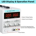thumbnail image 3 of Yescom DC Power Supply Variable 30V 10A Adjustable High Precision Digital w/Power Cord 110V AC, 3 of 9