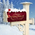 thumbnail image 4 of Magnetic Mailbox Covers Red Merry Christmas Mailbox Drape, 21x18 Inch Waterproof Winter Scene Rolls Flat for Storage, 4 of 5