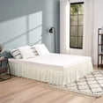 thumbnail image 2 of Wrap Around Bed Skirts 30" Drop, Fully Elastic Dust Ruffle, Soft and Luxury, Fade Resistant, Machine Washable Luxurious Fabric, Full XXL Size - Ivory Solid., 2 of 4