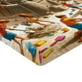 thumbnail image 2 of Ambesonne Sand Castle Fitted Sheet, Sea Beach Building Fun, Queen Size, Camel Burnt Orange, 2 of 3
