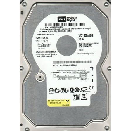 WD1600AVBS-63SVA0, DCM HGNNNT2CH, Western Digital 160GB SATA 3.5 Hard Drive