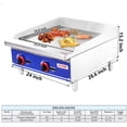 thumbnail image 2 of Commercial Countertop Manual Griddle - KITMA 24'' Heavy Duty Restaurant Griddle - Natural Gas Flat Top Griddle - 60,000 BTU, 2 of 7