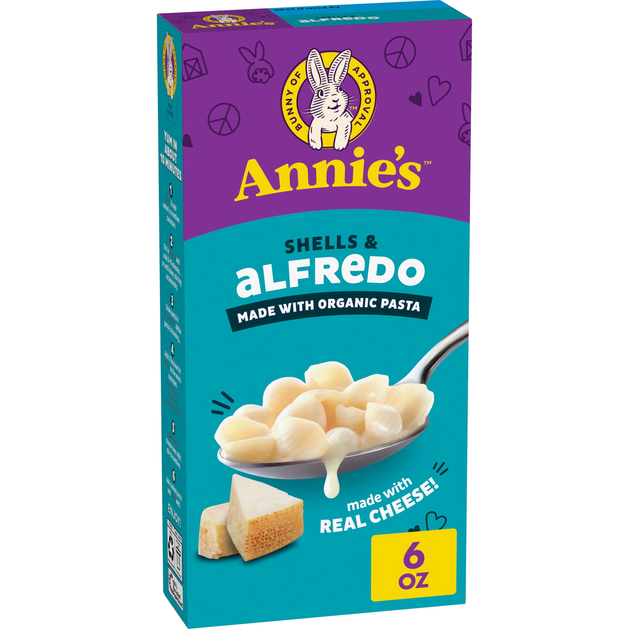 (12 pack) Annie's Shells and Alfredo, Made with Real Cheese and Organic Pasta, 6 oz
