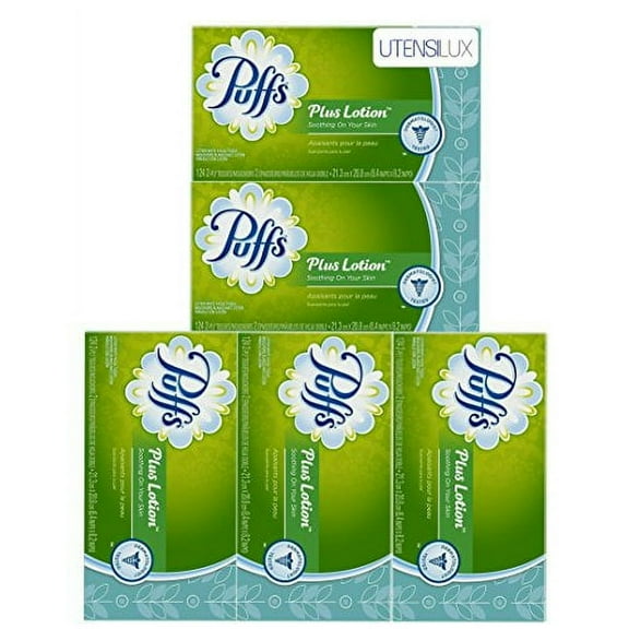 Puffs Plus Lotion Facial Tissues, 124 Count - 5 Pack