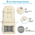 thumbnail image 5 of Millsilo Outdoor Rocking Chair Cushion 44" x 19" x 4", Summer Patio High Back Rocker Cushion, Water-Resistant, UV Fade-Resistant, Non-Slip Bottom, Beige, 5 of 8