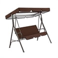 thumbnail image 1 of Wosthever Columpio para 3 personas, cubierta de asiento , dosel para sombra de sol, Patio, jardín al aire libre, hamaca para césped, accesorios Jardín y Patio Café, 1 of 6