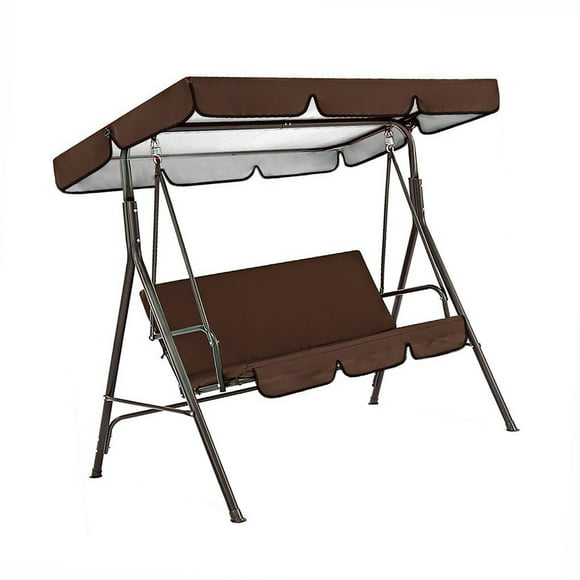 Wosthever Columpio para 3 personas, cubierta de asiento , dosel para sombra de sol, Patio, jardín al aire libre, hamaca para césped, accesorios Jardín y Patio Café