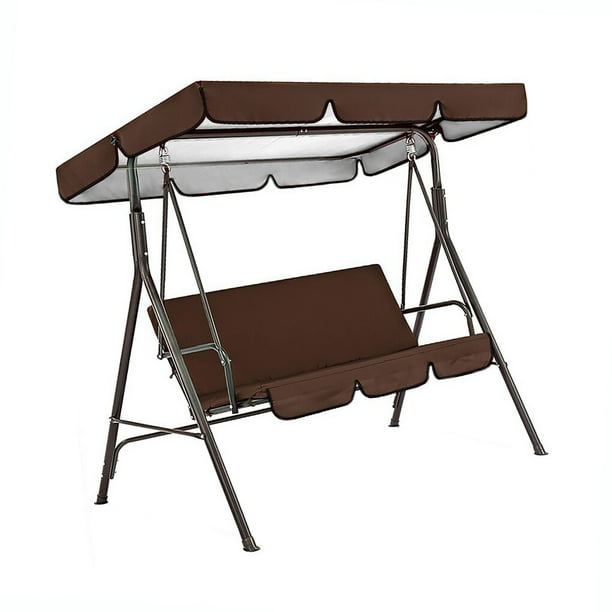 Wosthever Columpio para 3 personas, cubierta de asiento , dosel para sombra de sol, Patio, jardín al aire libre, hamaca para césped, accesorios Jardín y Patio Café