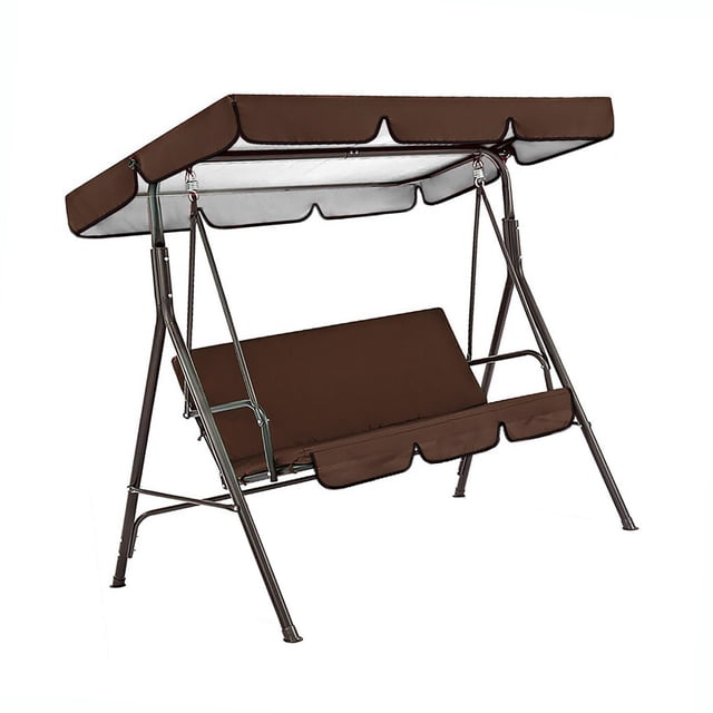 Wosthever Columpio para 3 personas, cubierta de asiento , dosel para sombra de sol, Patio, jardín al aire libre, hamaca para césped, accesorios Jardín y Patio Café