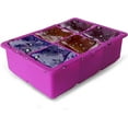 Elbee Large Silicone Ice Cube Tray, Big Shape Food Grade Mold, 2Pack Purple