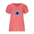 thumbnail image 4 of Blusa informal con estampado de manga corta y cuello en V de verano para mujer con estilo OAVQHLG3B Store  lin121212, 4 of 4