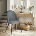 thumbnail image 4 of Homy Casa Modern 2-Pack Accent Chair Set, Armless Round Back, Grey Fabric Upholstered, 4 of 10