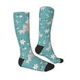 thumbnail image 3 of Daiia Sports Socks Teal Mama Llama Printed Novelty Crew Socks for Men Women Knee High Socks Cotton Socks Soft & Breathable Support Unisex Socks, 3 of 9