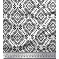 thumbnail image 1 of Soimoi Poly Georgette Fabric Ethnic Ikat Printed Fabric 1 Yard 52 Inch Wide, 1 of 3