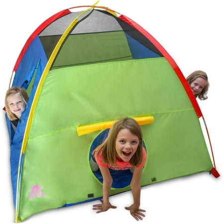 Kiddey Kids Play Tent for Children, Multicolored Polyester for Indoor and Outdoor Use, Compact Carrying Case Included