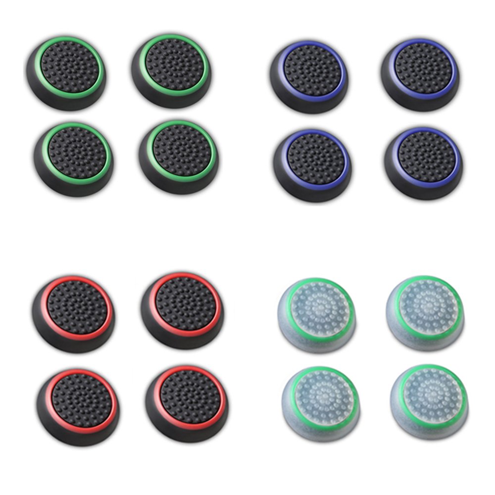 Fosmon Set Of 16 Analog Stick Joystick Controller Performance Thumb Grips For Ps4 Ps3 Xbox One One X Xbox 360 Wii U Assorted Set Of 16 Walmart Com Walmart Com