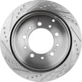 thumbnail image 5 of Garage-Pro Front and Rear Cross-Drilled/Slotted Vented Disc Brake Rotor Replacement for Toyota Tundra 2007-2021 Sequoia 2008-2021 Land Cruiser 2016-2020 Lexus LX570 2017-2021 353.5mm Disc, 5 of 9