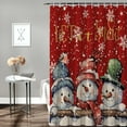 thumbnail image 2 of Red Christmas Fabric Shower Curtain for Bathroom, Cute Snowman Custom Shower Curtain Set with Hooks, Xmas Theme Luxury Bathroom Curtains Waterproof Polyester Bathroom Accessories, 36x72inch, 2 of 6