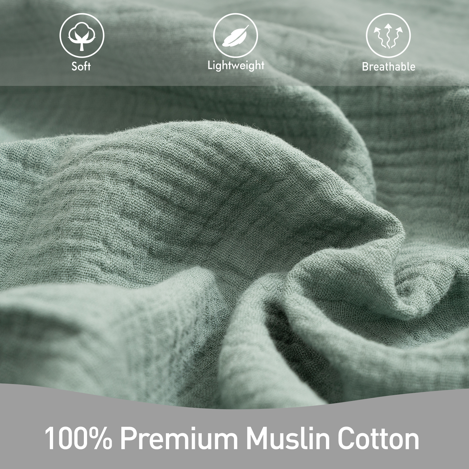 Gllquen Baby Muslin Cotton Swaddle Blankets 4-Pack, Lakes photo 8