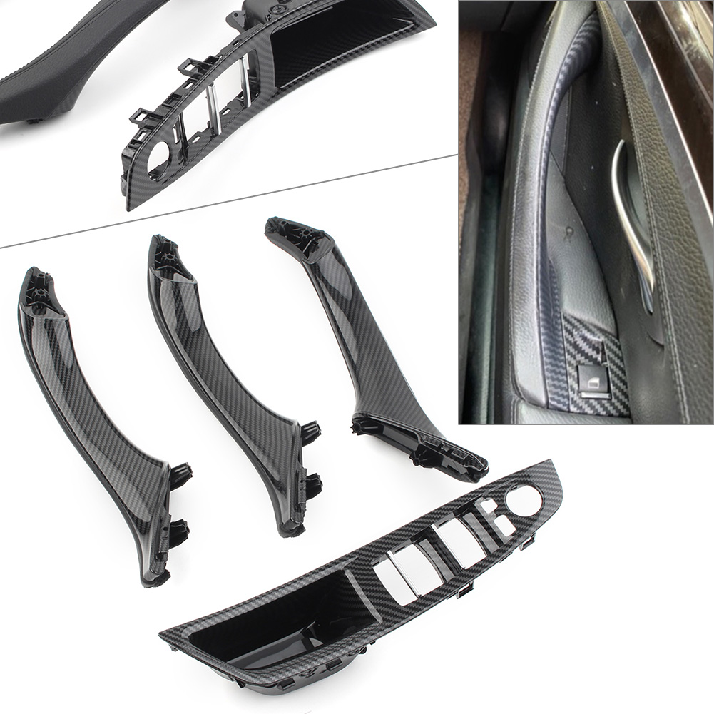 Realray Carbon Fiber Style Interior Door Handle Trim – BMW 5 Series 520i 528i 535i, 7pcs Set