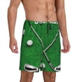 thumbnail image 2 of Wukai Golf Sport Club Men’s Short Pajama Pants With Pockets Soft Sleep Pj Shorts for Men-Large, 2 of 6