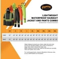 thumbnail image 6 of Pioneer Hi Vis Waterproof Lightweight Rainsuit - Work Safety Hooded Jacket and Bib Pants - Adjustable Pant Length - Black, 6 of 9