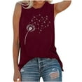thumbnail image 2 of Zedker Shirts for Women Sunflower or Flower Graphic Tank Top Casual Sleeveless Round Neck Summer Tee Red Plus M, 2 of 3