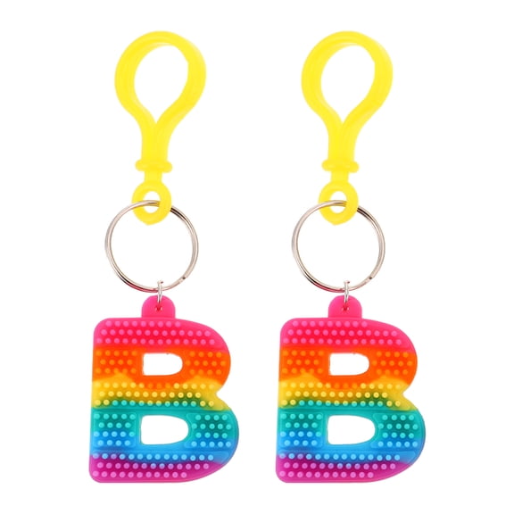BESTYASH 2-Pack Alphabet Keyrings Soft Rubber Keychain Charms for Keys and Bags Decorative Accessories