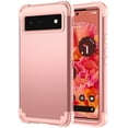 thumbnail image 1 of Mantto for Google Pixel 6 Case, 3 in 1 Heavy Duty Rugged Hybrid Anti Slip Shockproof Hard PC Cover Soft Silicone Bumper Non-Slip Protective Phone Case Cover for Google Pixel 6 2021,Rosegold, 1 of 8