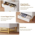 thumbnail image 6 of EastVita Modern 5 Drawer Dresser Wide Chest with Gold Metal Legs and Handles Wood Storage Organizer for Bedroom Living Room Hallway White, 6 of 6