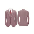 thumbnail image 2 of Beauty-Emily Men's 3-Piece Solid Color Pinstripe Suit Set, Jacket, Vest, Pants, for Wedding, Business, Party, Banquet, Prom, Formal Events, Performance, Travel, Holiday, Birthday, 2 of 6
