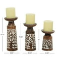 thumbnail image 4 of DecMode 3 Candle Brown Mango Wood Handmade Tree Candle Holder with Whitewashed Cream Backing, Set of 3, 4 of 14