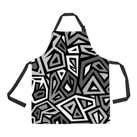 

ECZJNT Modern stylish texture Abstract geometric Adjustable Bib Kitchen Apron with Pockets for Women Men